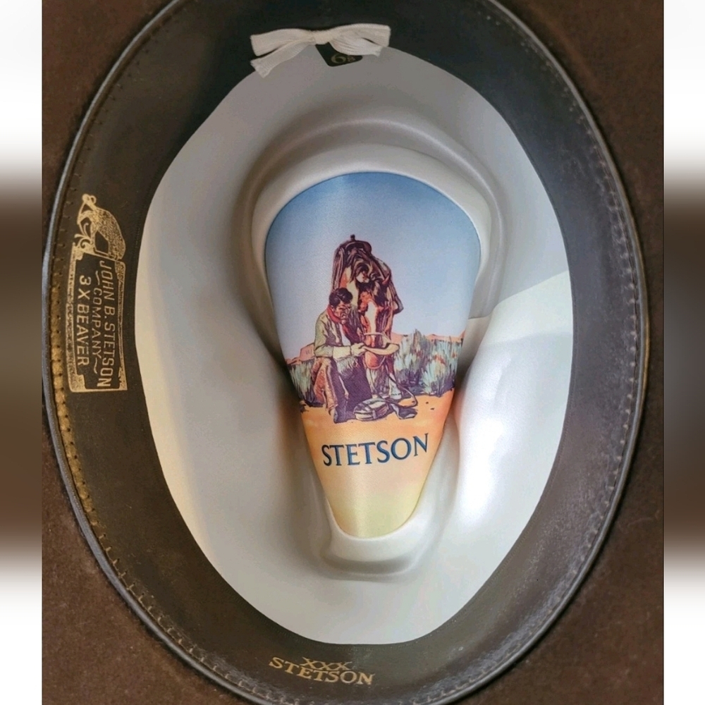 Stetson Beaver XXX Chocolate Western Hat Feather VTG Western Core Rodeo - Picture 3 of 6